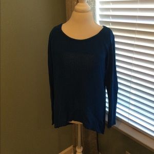 hi-lo sweater with zipper detail back